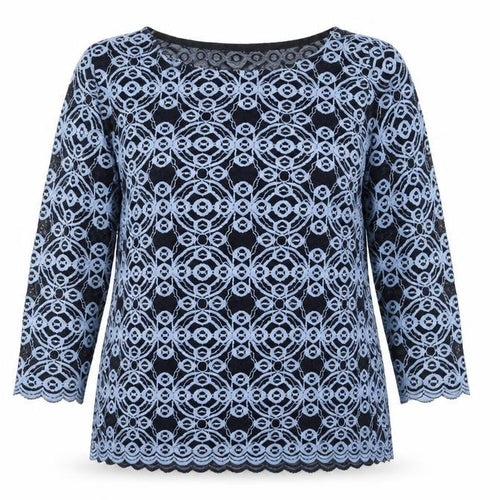 peruna Womens Blue Floral  Cardigan Jumper Size 14