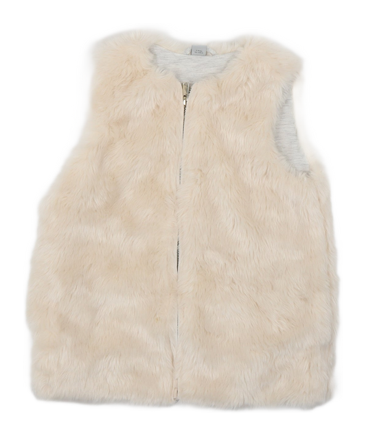 Front view of Tu girls’ white gilet jacket