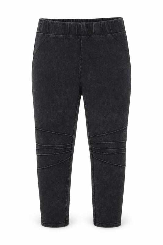 Front view of Next girls’ black jegging trousers, size 9, years - elastic waist