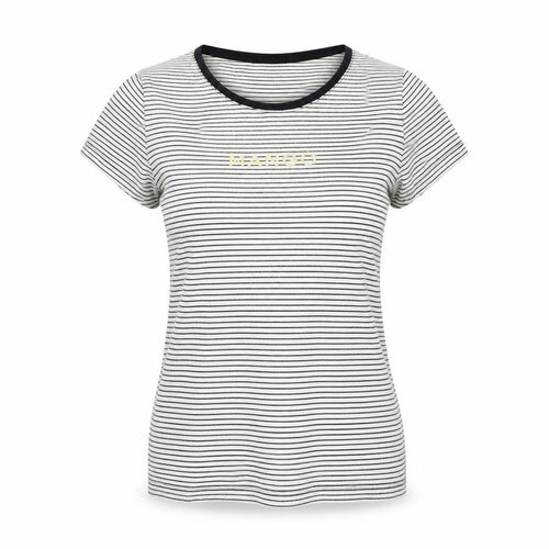 Mango Womens White Striped  Basic T-Shirt Size M
