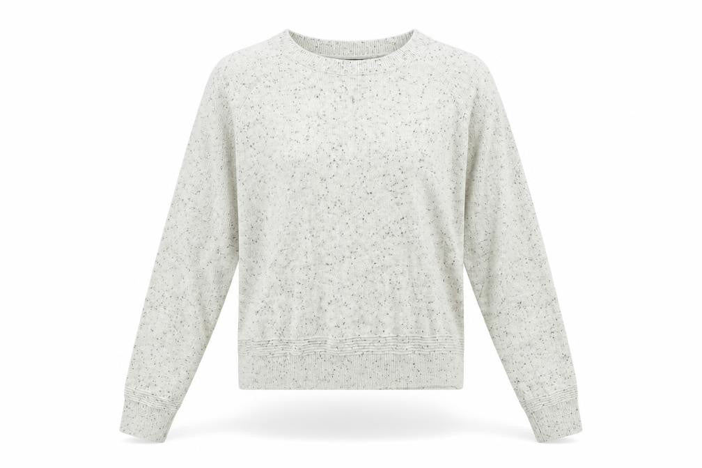 Front view of Topshop women’s grey polka dot jumper, size UK 10