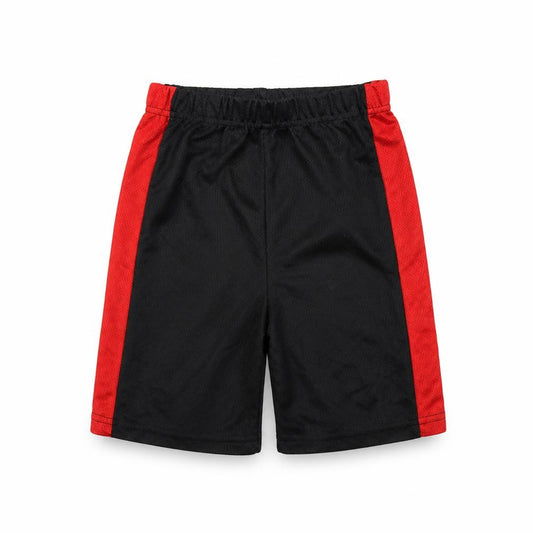 Front view of Nickelodeon boys’ black sweat shorts, size 5, years