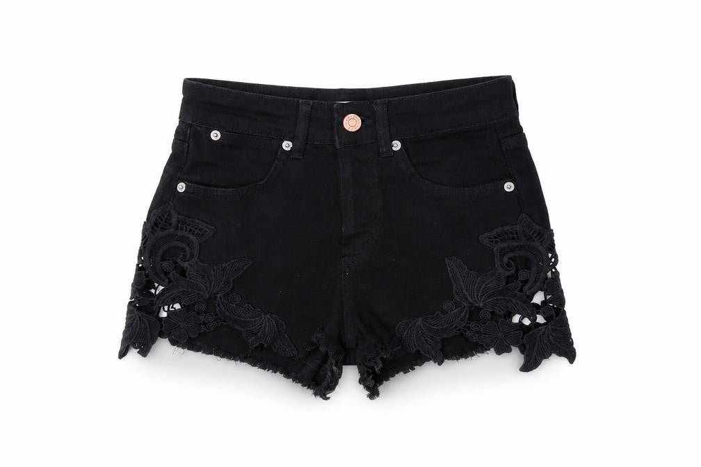 Topshop Womens Black   Cut-Off Shorts Size 25 in