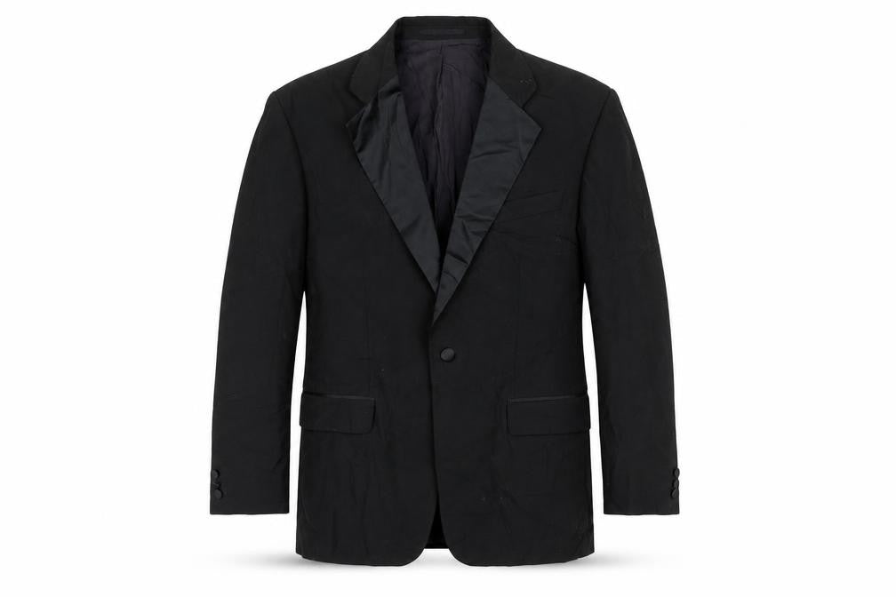 Front view of Preworn men’s black jacket suit jacket, size 40