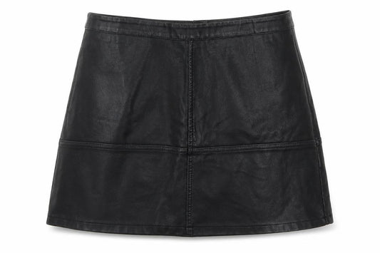 Front view of New Look women’s black a-line skirt, size UK 12