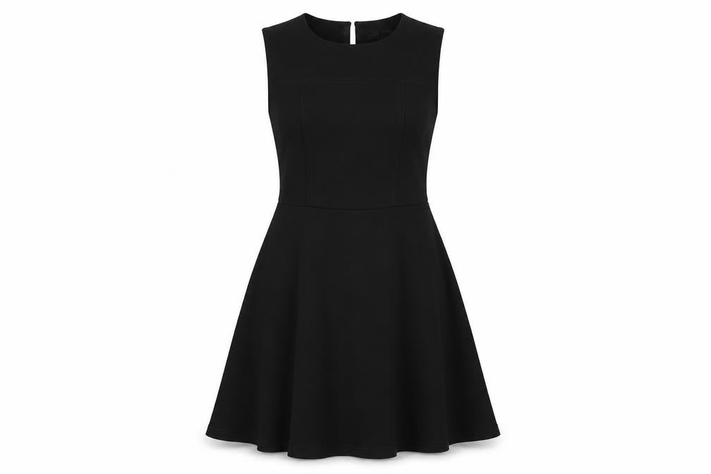 Front view of New Look women’s black fit & flare, size UK 8