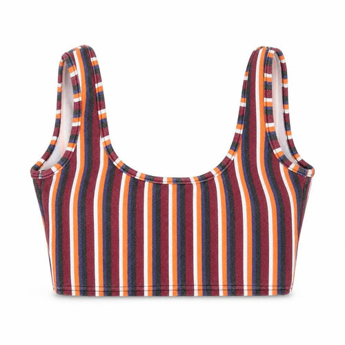 Boohoo Womens Multicoloured Striped  Cropped T-Shirt Size 6
