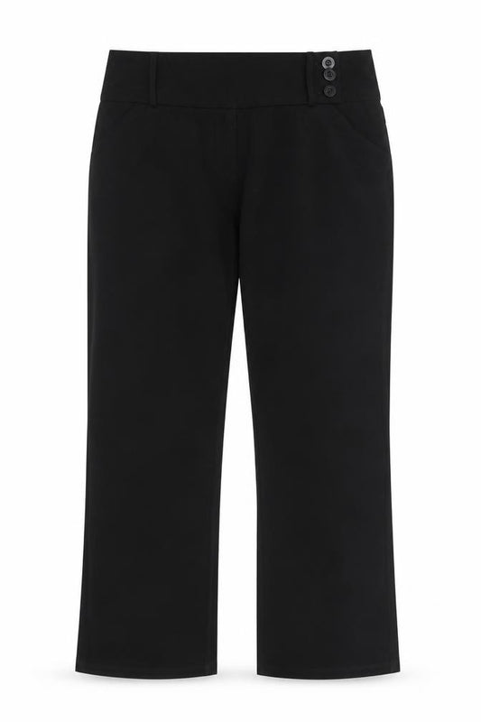 Front view of George girls’ black capri trousers, size 12-13, years