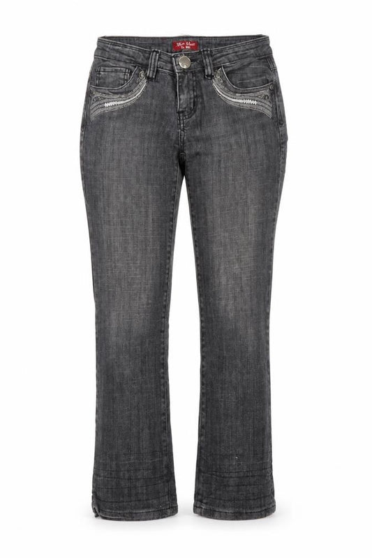 Front view of Blue Blue women’s blue denim straight jeans, size UK 29, in, 24.5-inch leg