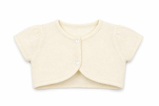 Front view of Blue Zoo girls’ ivory cardigan jumper, size 2-3, years