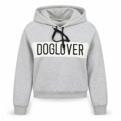 Preworn Womens Grey   Pullover Hoodie Size M  - cropped dog lover