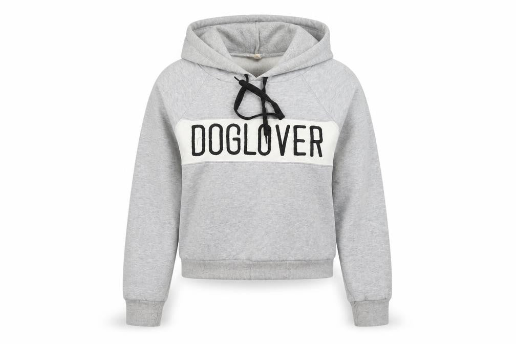 Preworn Womens Grey   Pullover Hoodie Size M  - cropped dog lover