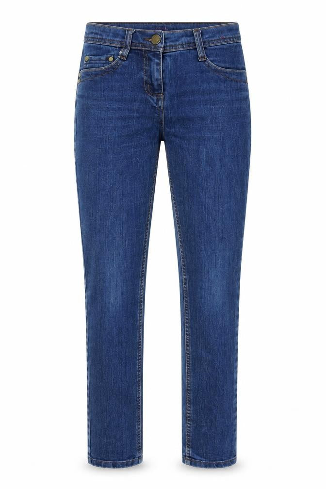 Denim & Co. Womens Blue  Denim Straight Jeans Size 8 L31 in