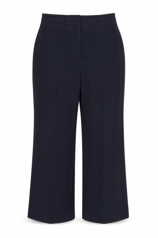 Front view of Principles women’s blue rayon dress pants trousers, size UK 14, 28-inch leg