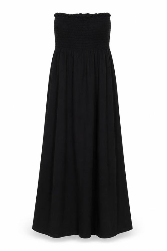 Front view of PRETTYLITTLETHING women’s black fit & flare, size UK 10