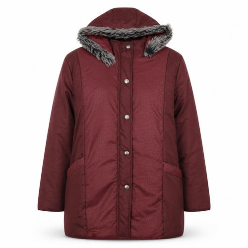 Anne De Lancay Womens Red   Parka Coat Size L