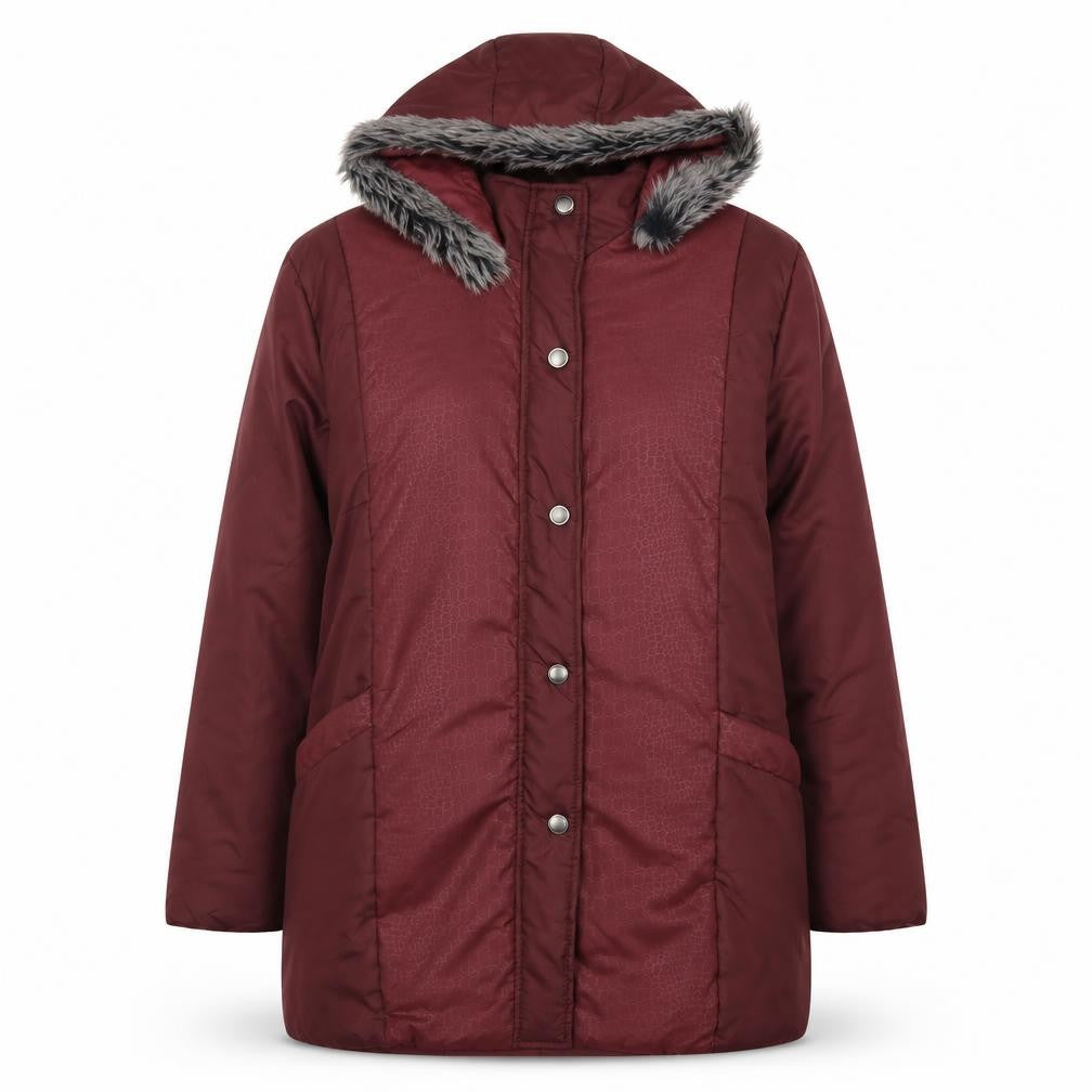 Anne De Lancay Womens Red   Parka Coat Size L