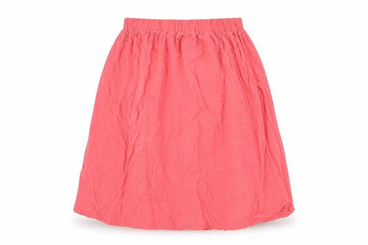 Front view of New Look women’s pink flare skirt, size UK 8