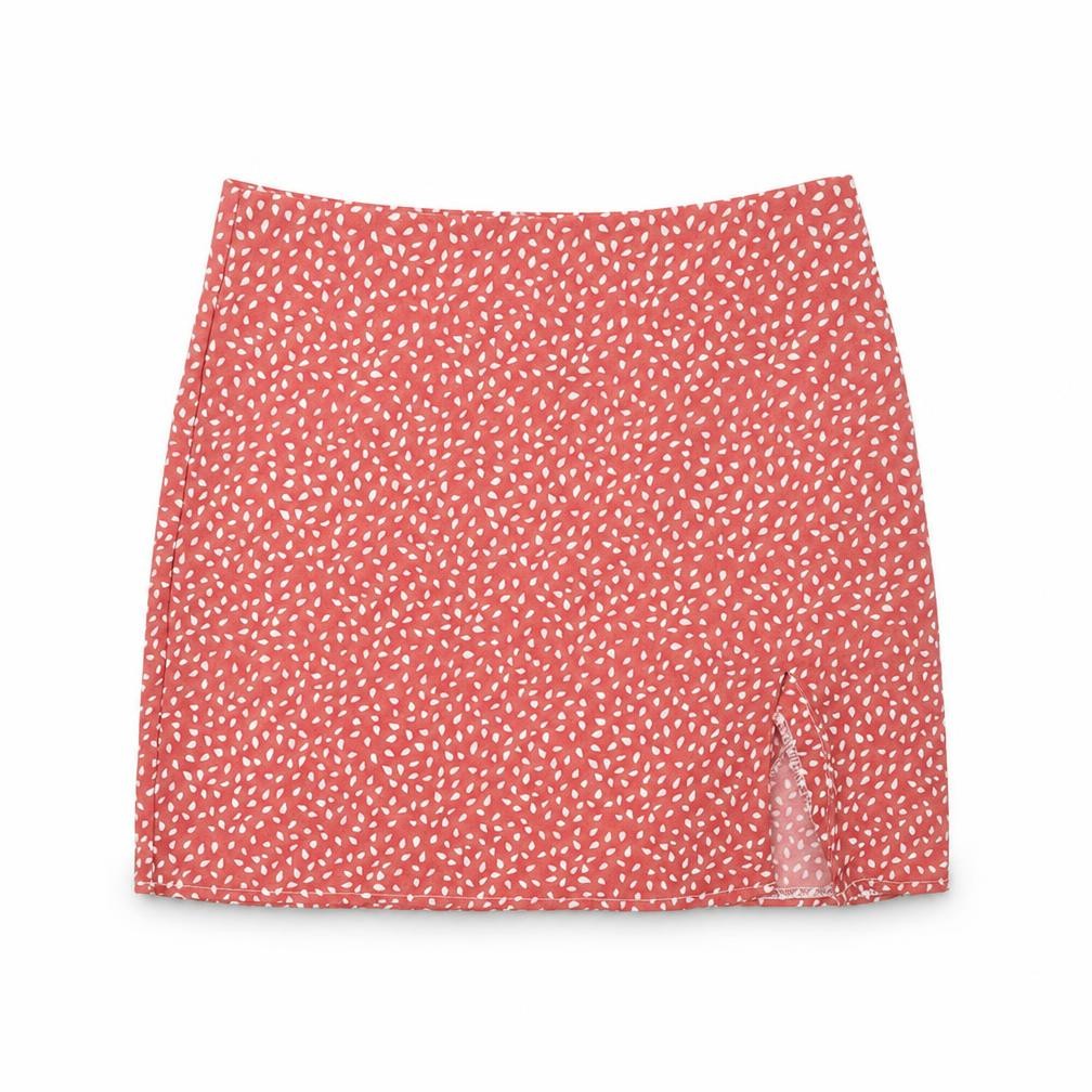 SheIn  Womens Pink Polka Dot  A-Line Skirt Size L