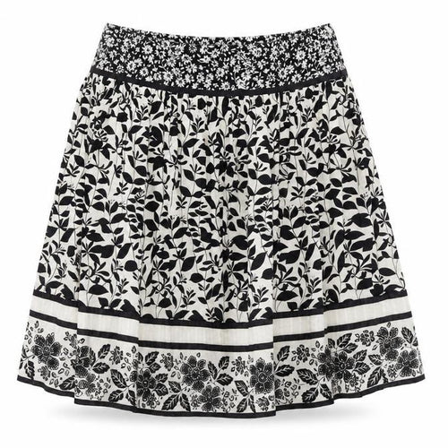 New Look  Womens Black Floral  A-Line Skirt Size 34 in