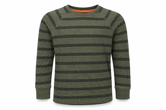 Front view of Urban Department boys’ green basic t-shirt, size 6, years