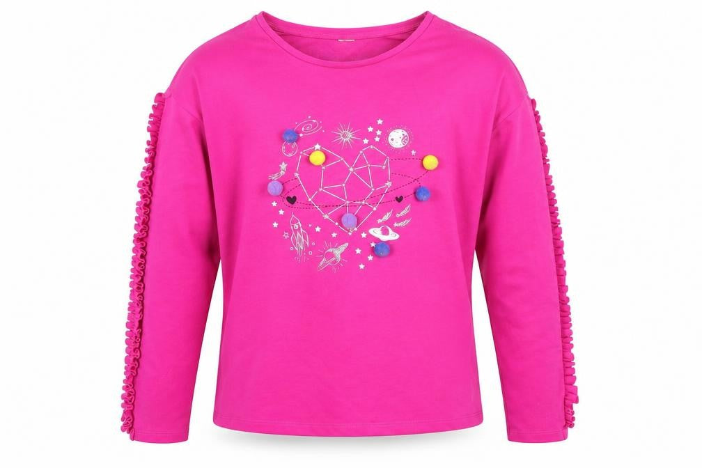 Front view of Tu girls’ pink basic t-shirt, size 14, years