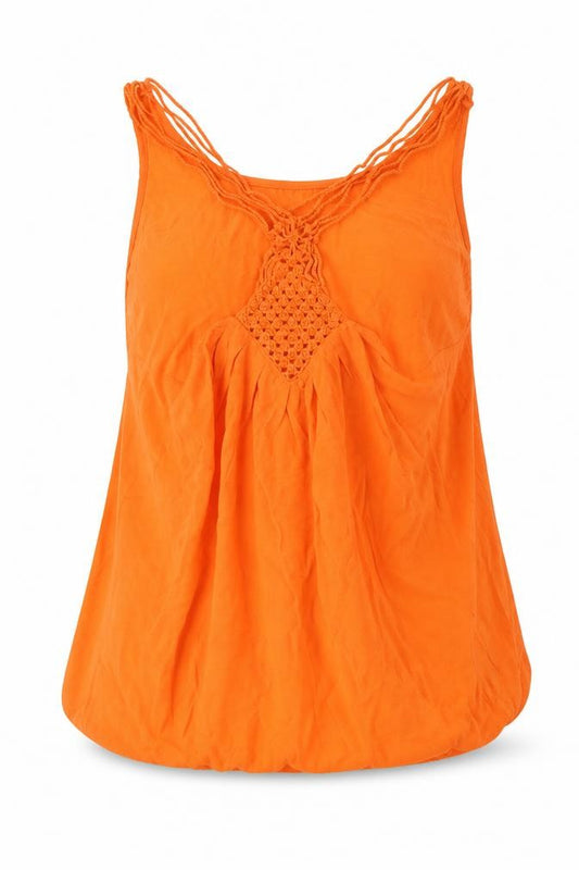 Front view of Next women’s orange basic tank, size UK 12
