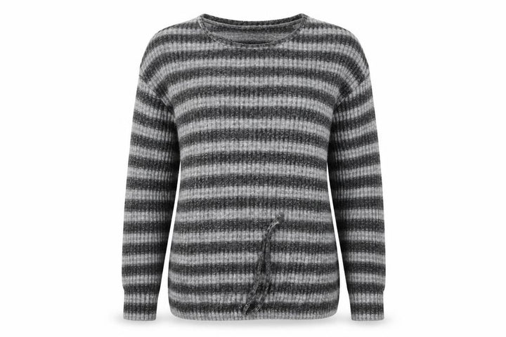 Matalan Womens Grey Striped  Pullover Jumper Size 14