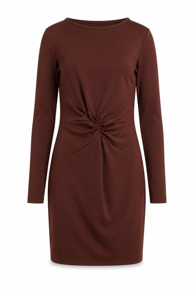 Front view of Missguided women’s brown bodycon, size UK 6