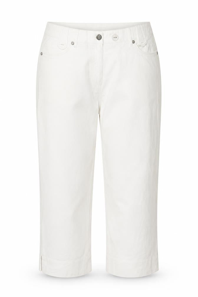 C&A Womens White  Denim Capri Jeans Size 14 L23 in