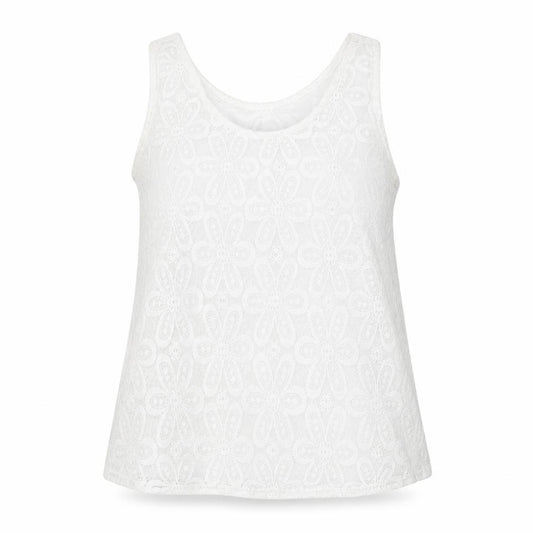 Front view of Select women’s white basic tank, size UK 12