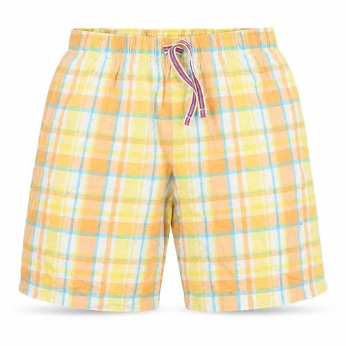 M&S Girls Yellow Check  Mom Shorts Size 9 Years