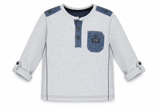 Front view of Rebel boys’ grey basic t-shirt, size 3-4, years