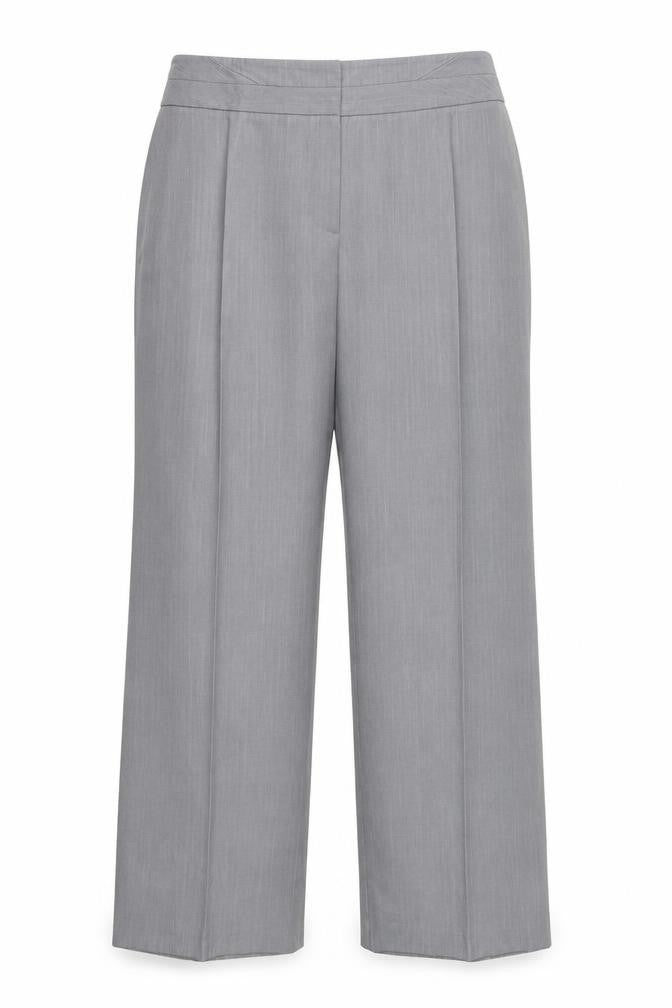 Marks and Spencer Womens Grey Striped  Trousers  Size 16 L30 in