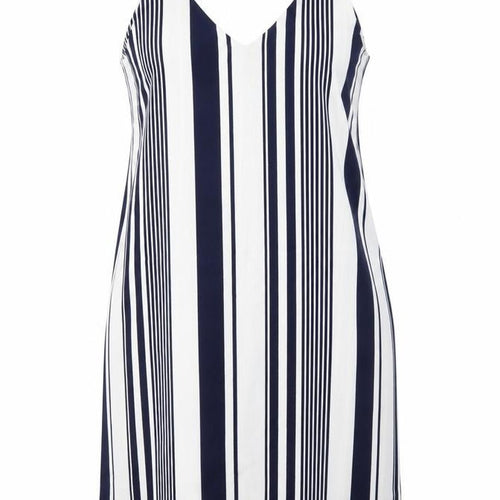 AX Paris Womens Blue Striped  Slip Dress  Size 12
