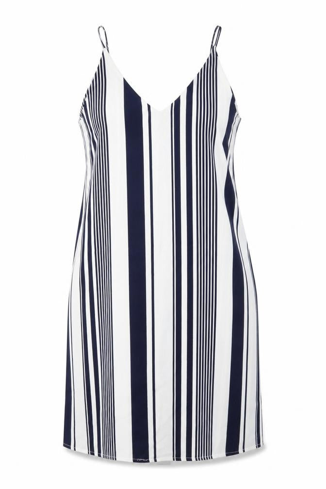 AX Paris Womens Blue Striped  Slip Dress  Size 12