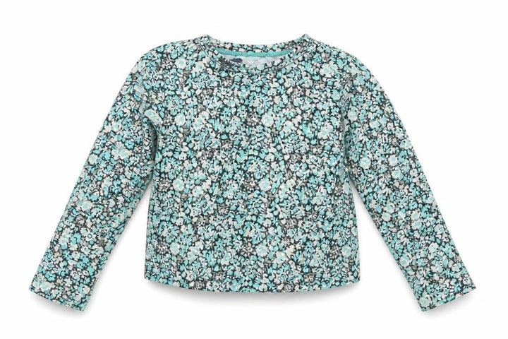 Gap Girls Blue Floral Basic T-Shirt Size 3 Years