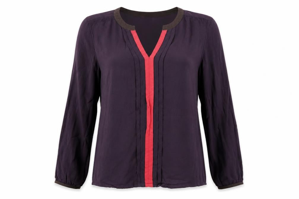e d c Womens Purple   Ringer Blouse Size L