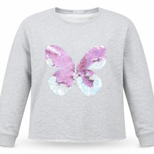 Matalan Girls Grey   Pullover Sweatshirt Size 12 Years  - Butterfly