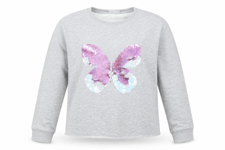 Matalan Girls Grey   Pullover Sweatshirt Size 12 Years  - Butterfly