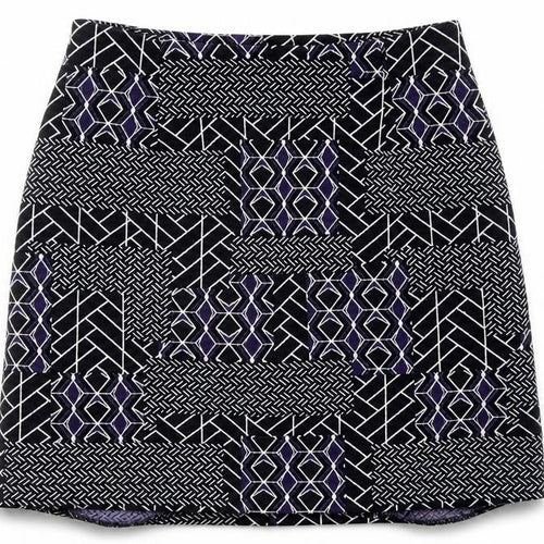 New Look Womens Blue Geometric  A-Line Skirt Size 6