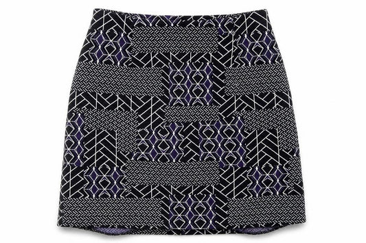 New Look Womens Blue Geometric  A-Line Skirt Size 6