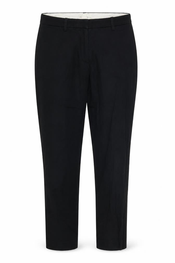 Front view of H&M women’s black trousers, size UK 10, 26-inch leg
