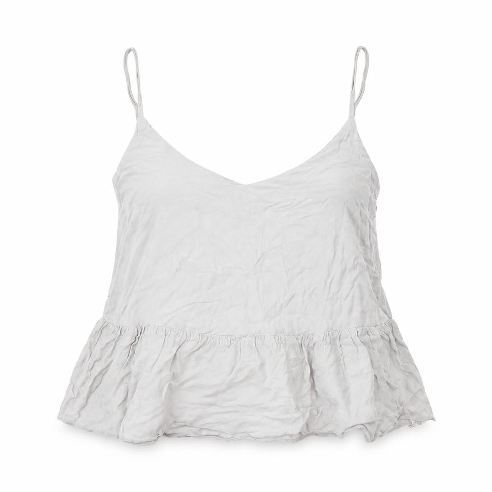 Front view of Topshop women’s grey camisole blouse, size UK 8