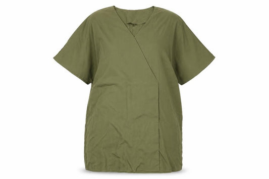 Front view of Vero Moda women’s green wrap button-up, size XL