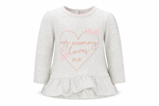 Front view of George boys’ grey basic t-shirt, size 0-3, months