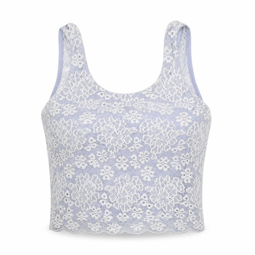 Topshop Womens Blue Floral  Cropped Tank Size 8