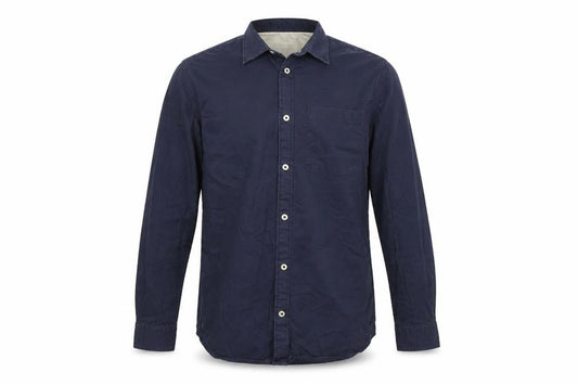 Front view of River Island men’s blue button-up, size M