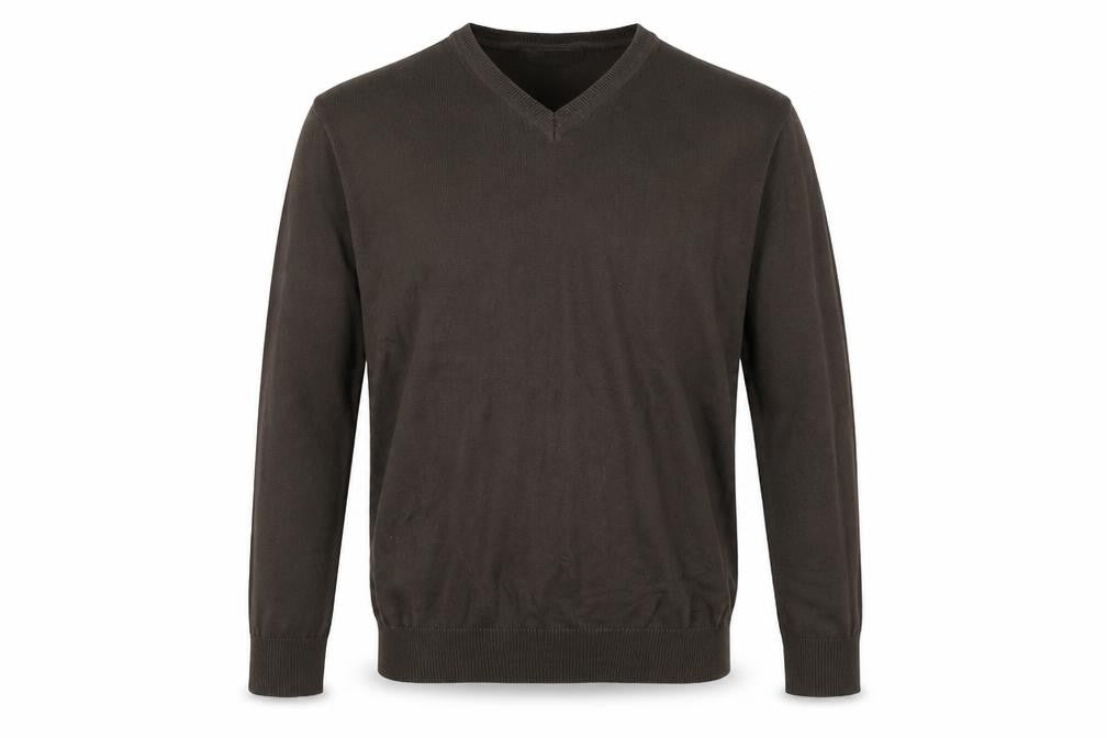 Front view of Next men’s brown jumper, size M