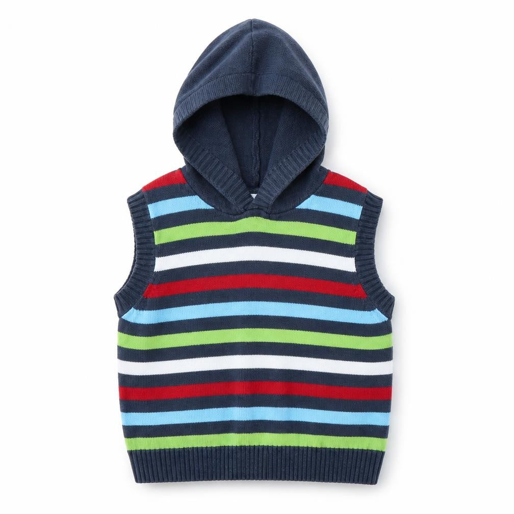 Front view of Cherokee boys’ multicoloured striped jacket, size 3-6, months